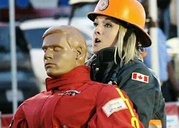 Keltie-May Nicoll during firefighter combat challenge in the body drag event